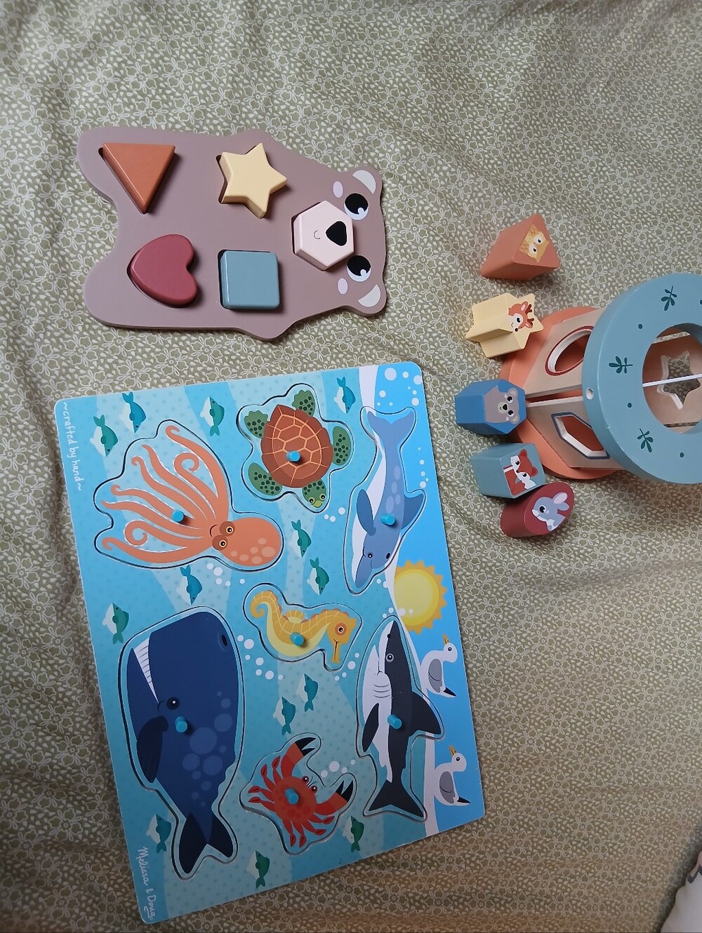 2/$18 Puzzles Kids Toys Toddler Ocean Shapes Learning Activities Girls Boys